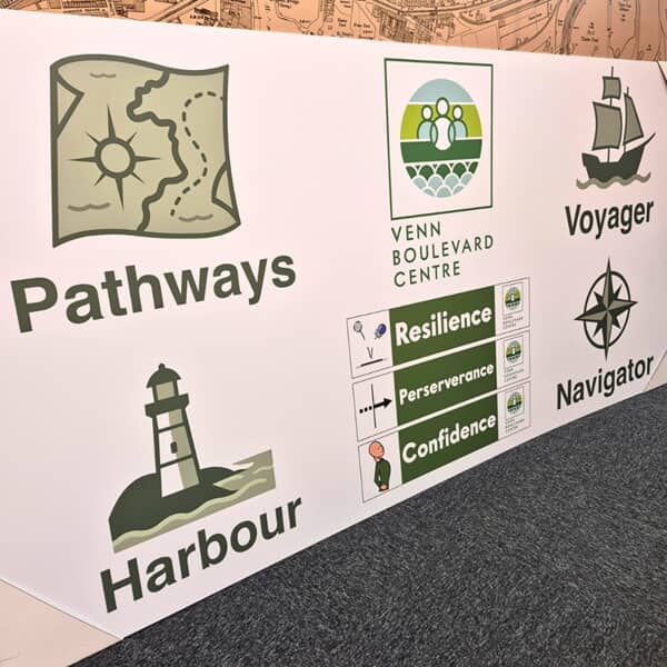 An image of the school's wall graphics.
